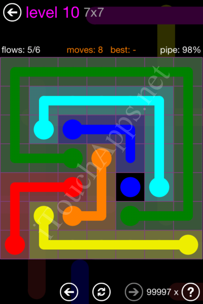 Flow Game 7x7 Mania Pack Level 10 Solution