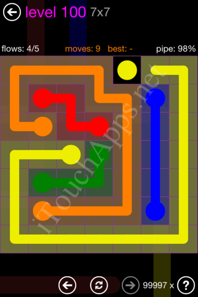 Flow Game 7x7 Mania Pack Level 100 Solution