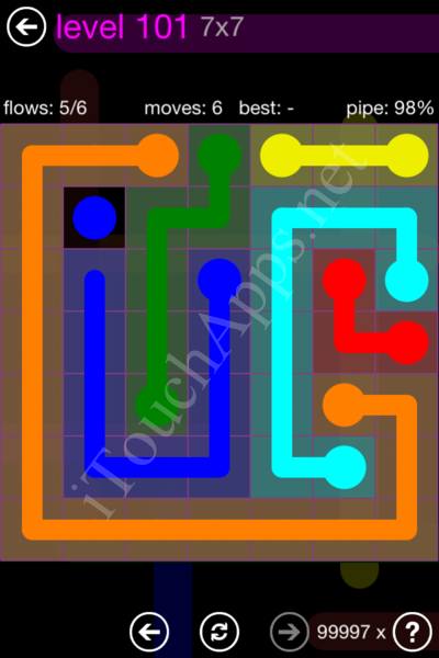 Flow Game 7x7 Mania Pack Level 101 Solution