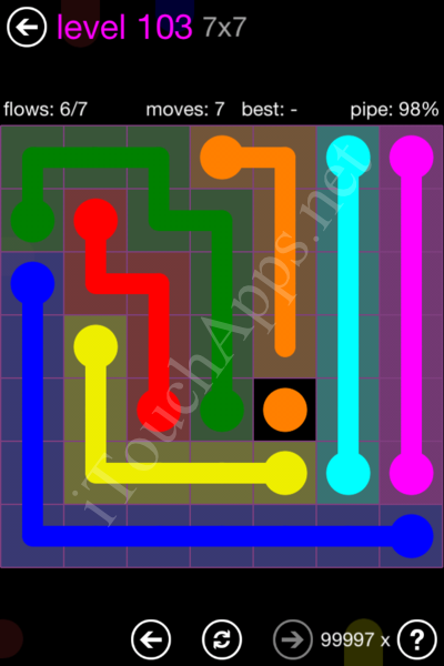 Flow Game 7x7 Mania Pack Level 103 Solution