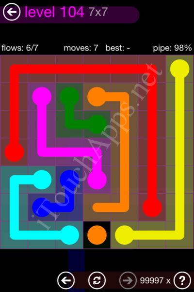 Flow Game 7x7 Mania Pack Level 104 Solution