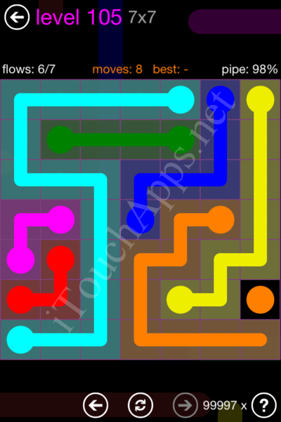 Flow Game 7x7 Mania Pack Level 105 Solution