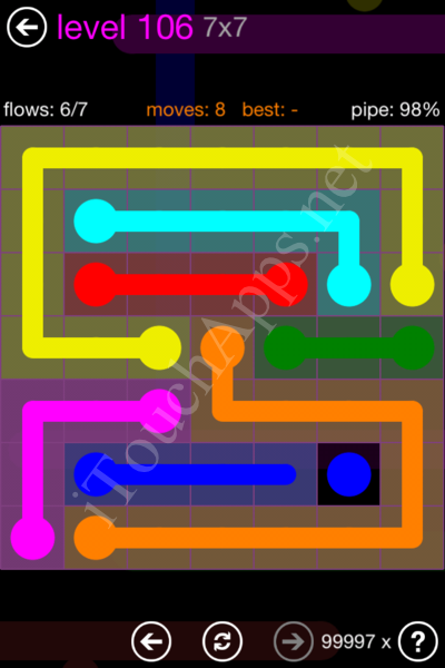 Flow Game 7x7 Mania Pack Level 106 Solution