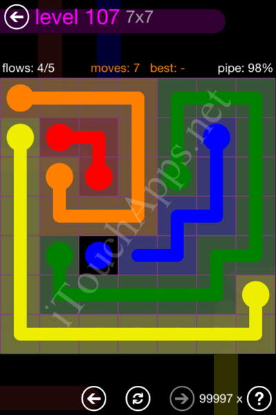 Flow Game 7x7 Mania Pack Level 107 Solution