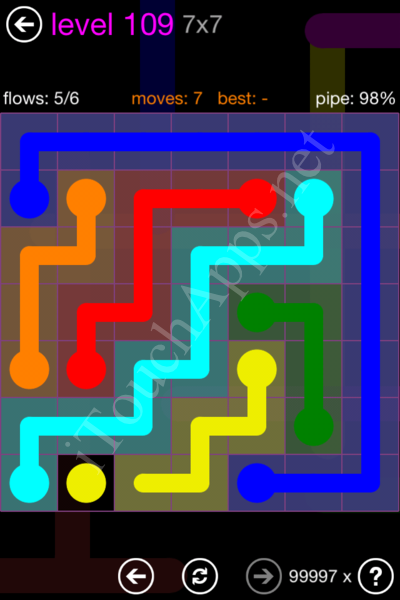 Flow Game 7x7 Mania Pack Level 109 Solution