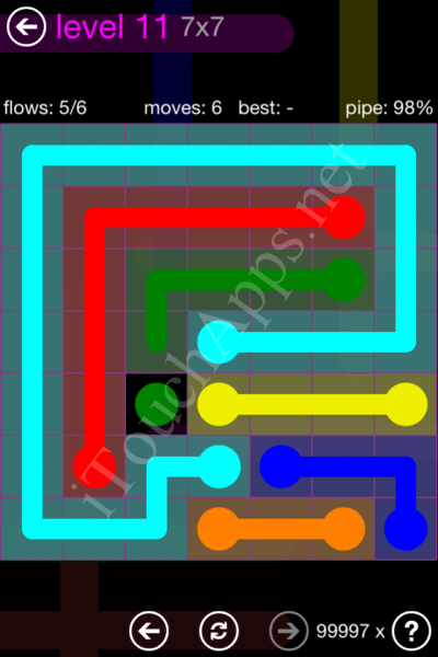 Flow Game 7x7 Mania Pack Level 11 Solution