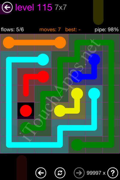 Flow Game 7x7 Mania Pack Level 115 Solution