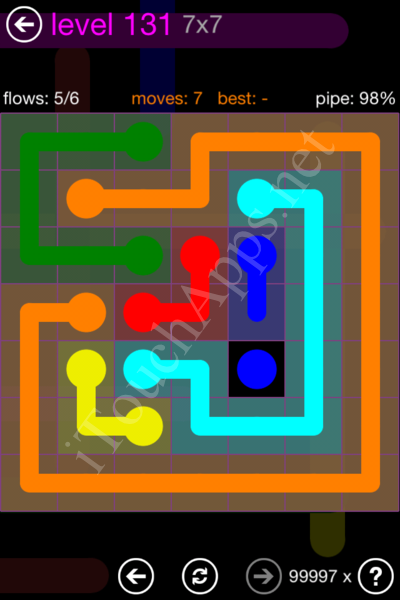 Flow Game 7x7 Mania Pack Level 131 Solution