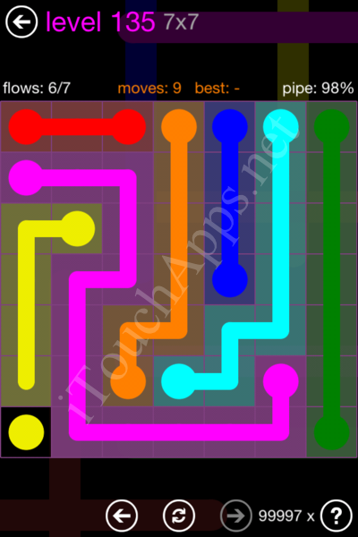 Flow Game 7x7 Mania Pack Level 135 Solution