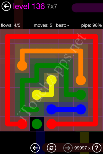 Flow Game 7x7 Mania Pack Level 136 Solution