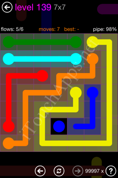 Flow Game 7x7 Mania Pack Level 139 Solution