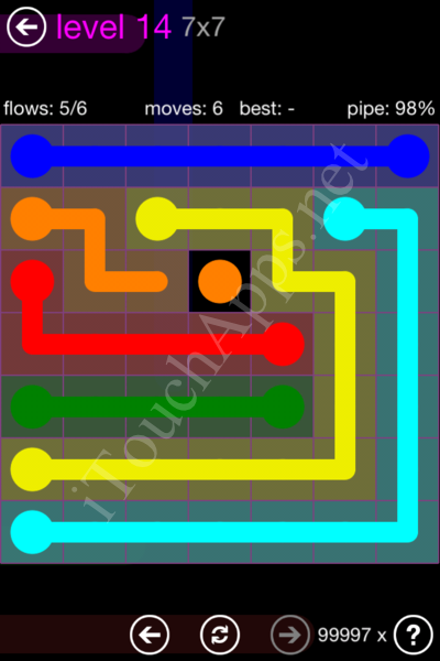 Flow Game 7x7 Mania Pack Level 14 Solution