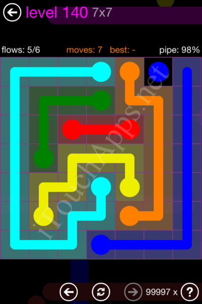 Flow Game 7x7 Mania Pack Level 140 Solution