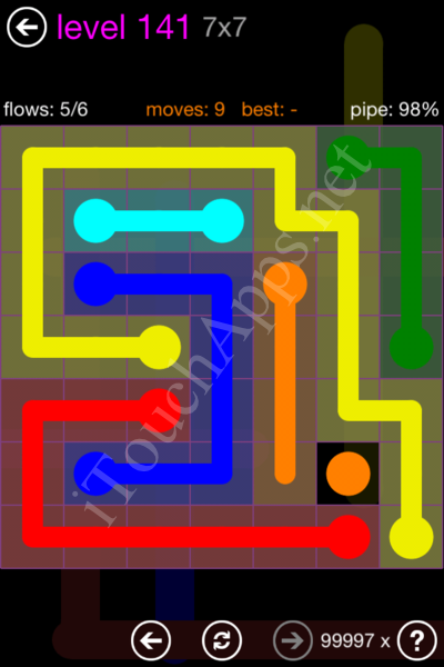 Flow Game 7x7 Mania Pack Level 141 Solution