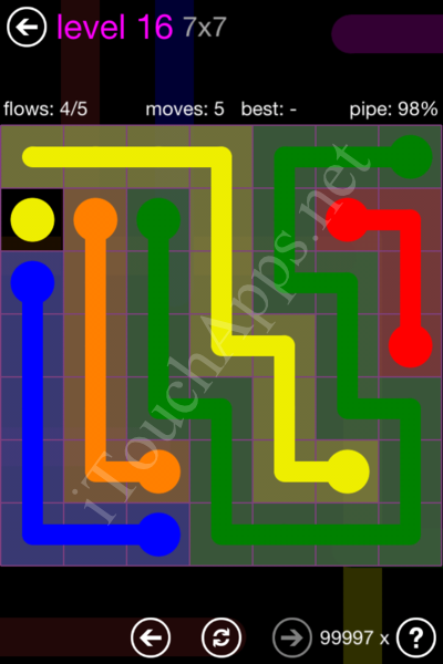 Flow Game 7x7 Mania Pack Level 16 Solution