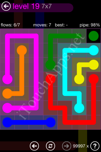 Flow Game 7x7 Mania Pack Level 19 Solution