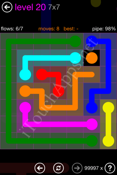 Flow Game 7x7 Mania Pack Level 20 Solution