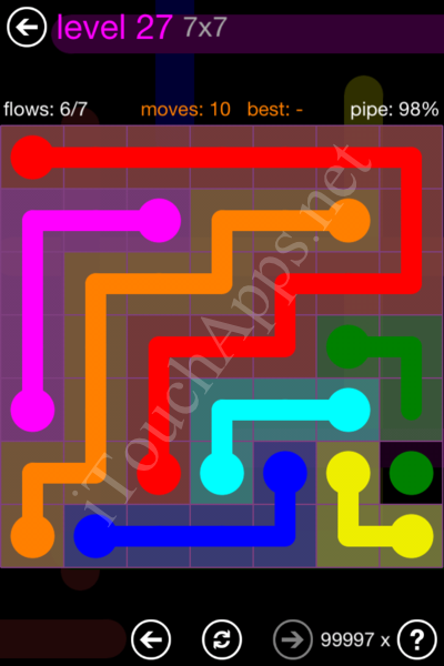 Flow Game 7x7 Mania Pack Level 27 Solution