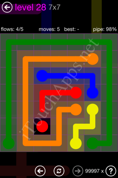 Flow Game 7x7 Mania Pack Level 28 Solution