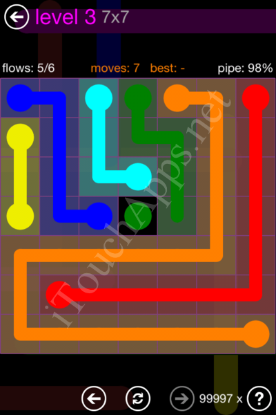 Flow Game 7x7 Mania Pack Level 3 Solution