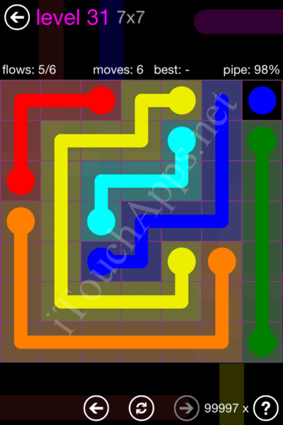 Flow Game 7x7 Mania Pack Level 31 Solution