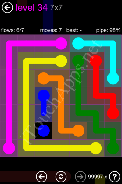 Flow Game 7x7 Mania Pack Level 34 Solution