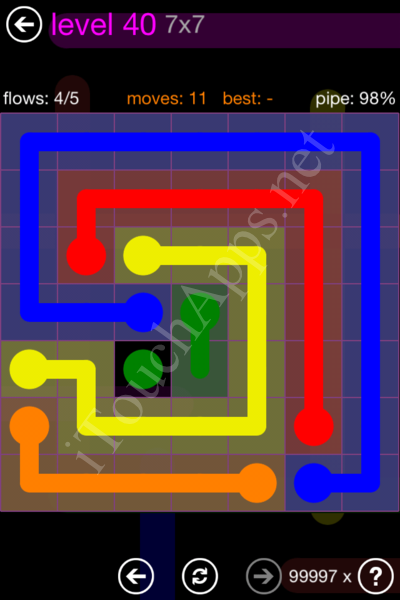 Flow Game 7x7 Mania Pack Level 40 Solution