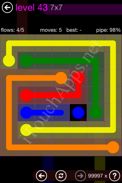 Flow Game 7x7 Mania Pack Level 43 Solution