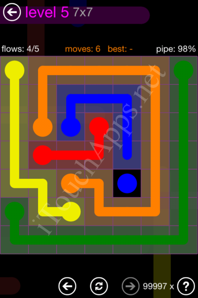 Flow Game 7x7 Mania Pack Level 5 Solution