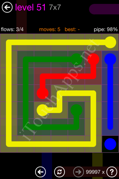 Flow Game 7x7 Mania Pack Level 51 Solution