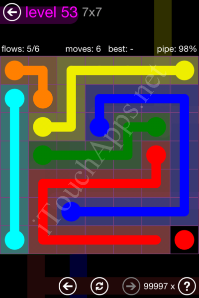 Flow Game 7x7 Mania Pack Level 53 Solution