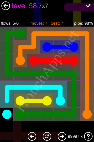 Flow Game 7x7 Mania Pack Level 58 Solution
