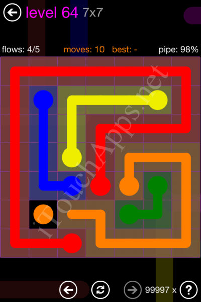 Flow Game 7x7 Mania Pack Level 64 Solution
