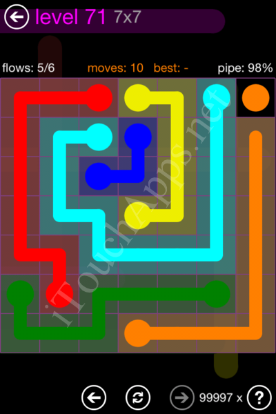 Flow Game 7x7 Mania Pack Level 71 Solution