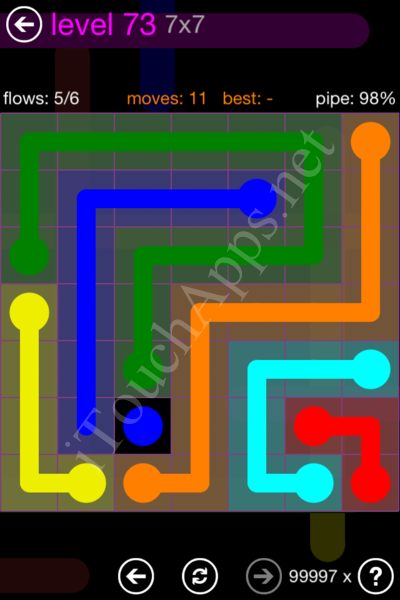 Flow Game 7x7 Mania Pack Level 73 Solution