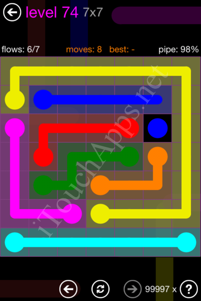 Flow Game 7x7 Mania Pack Level 74 Solution