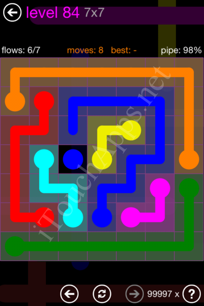 Flow Game 7x7 Mania Pack Level 84 Solution