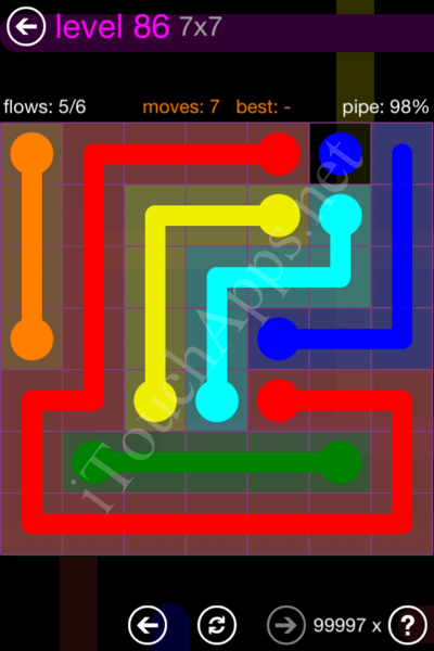 Flow Game 7x7 Mania Pack Level 86 Solution