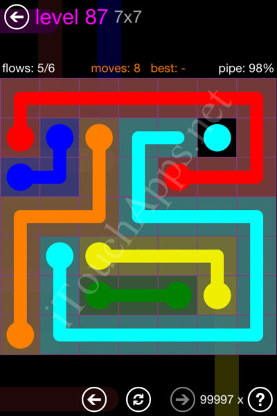Flow Game 7x7 Mania Pack Level 87 Solution