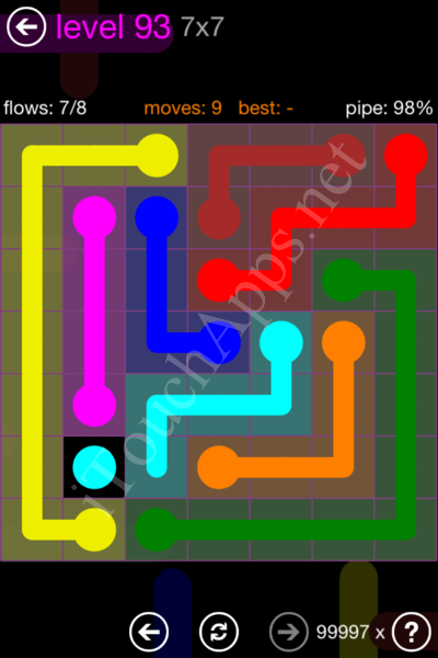 Flow Game 7x7 Mania Pack Level 93 Solution