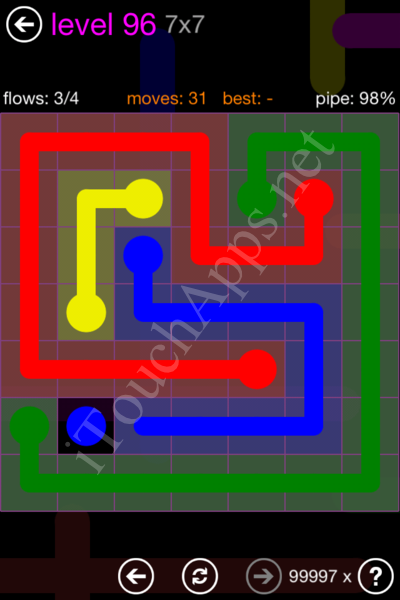 Flow Game 7x7 Mania Pack Level 96 Solution