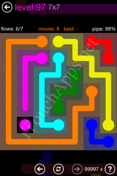 Flow Game 7x7 Mania Pack Level 97 Solution