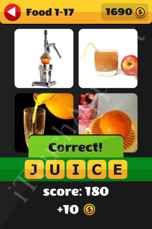 What's That Word Food and Drinks Level 1-17 Solution