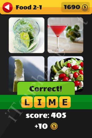 What's That Word Food and Drinks Level 2-1 Solution