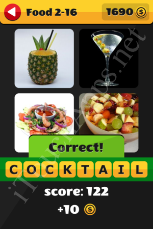 What's That Word Food and Drinks Level 2-16 Solution