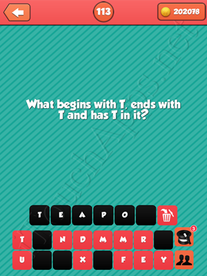 Riddle Me That Level 113 Answer