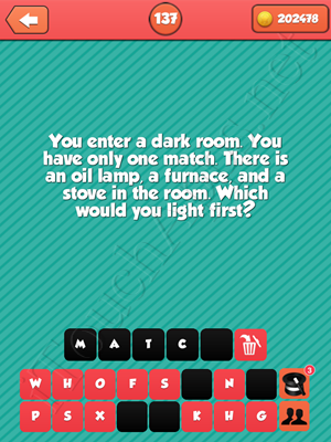 Riddle Me That Level 137 Answer