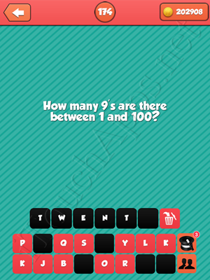 Riddle Me That Level 174 Answer