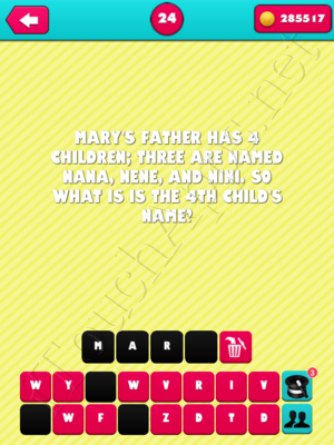 What the Riddle Level 24 Answer