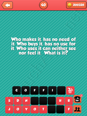Riddle Me That Level 40 Answer